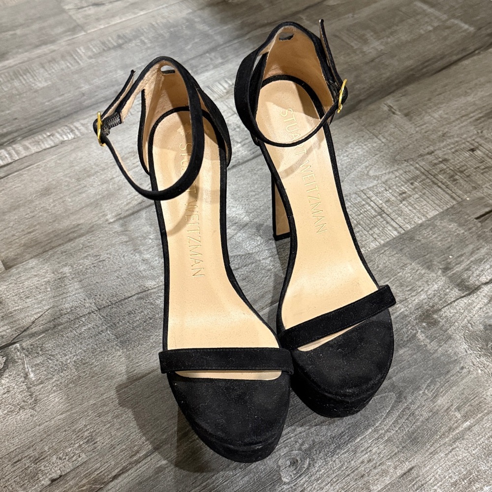 Stuart Weitzman Nudist Curve Hollywood Platform Sandals